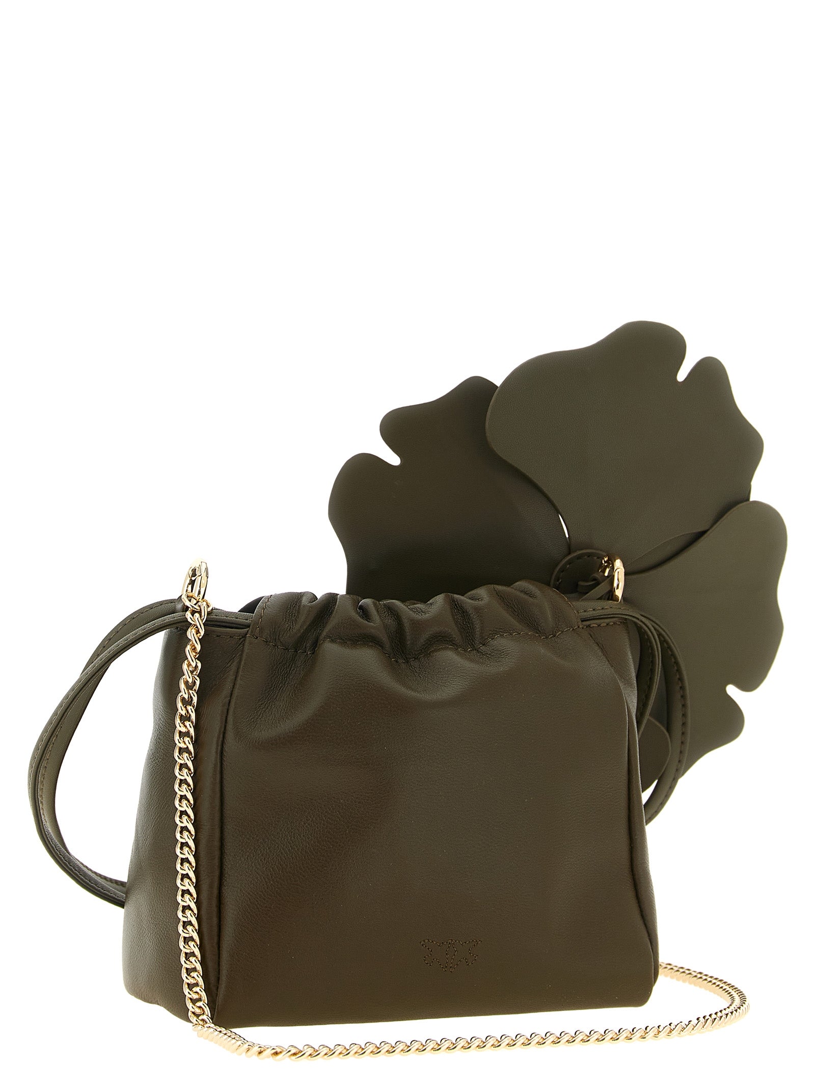 PINKO Green Sheepskin Clutch Bag