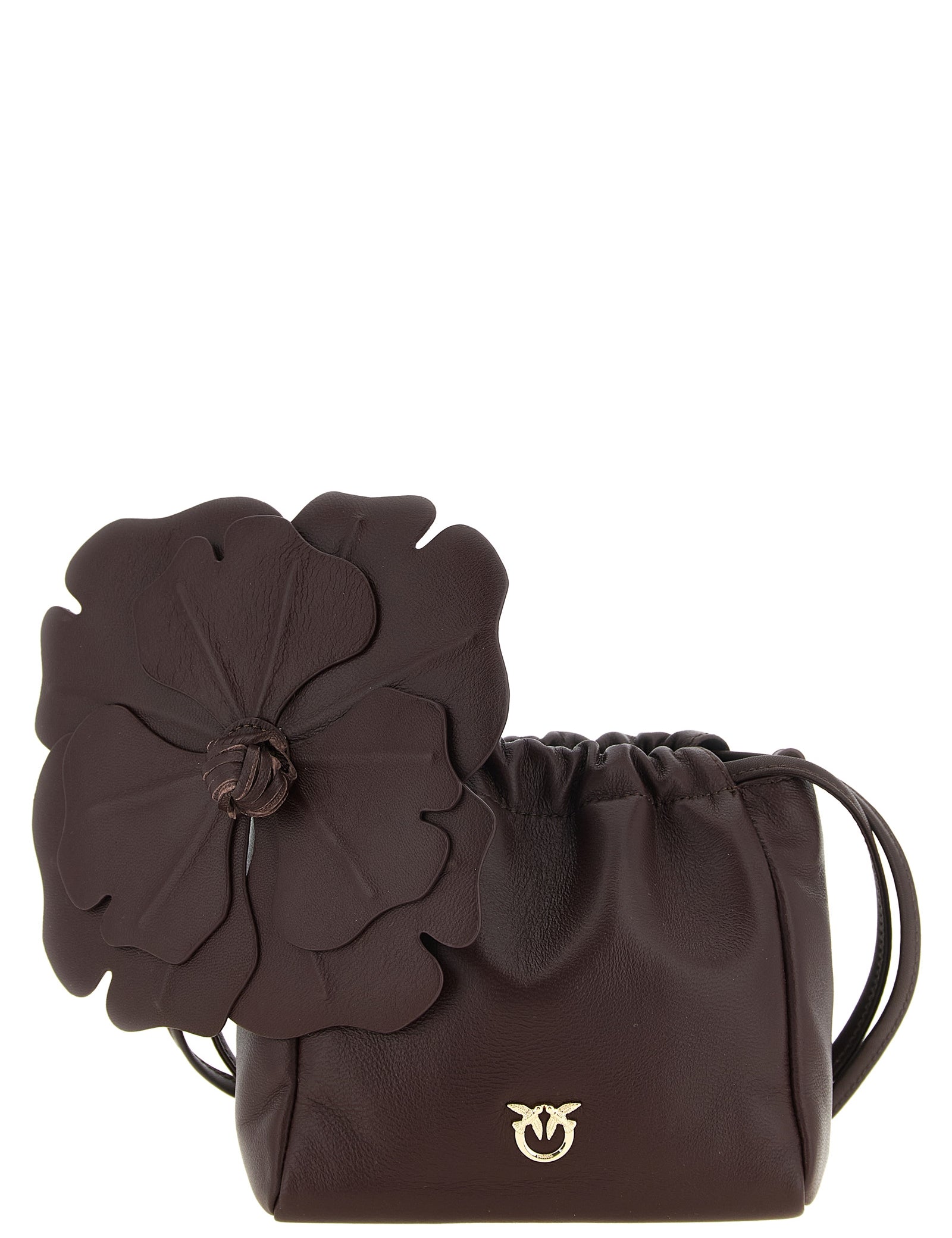 PINKO Bordeaux Sheepskin Leather Clutch Bag