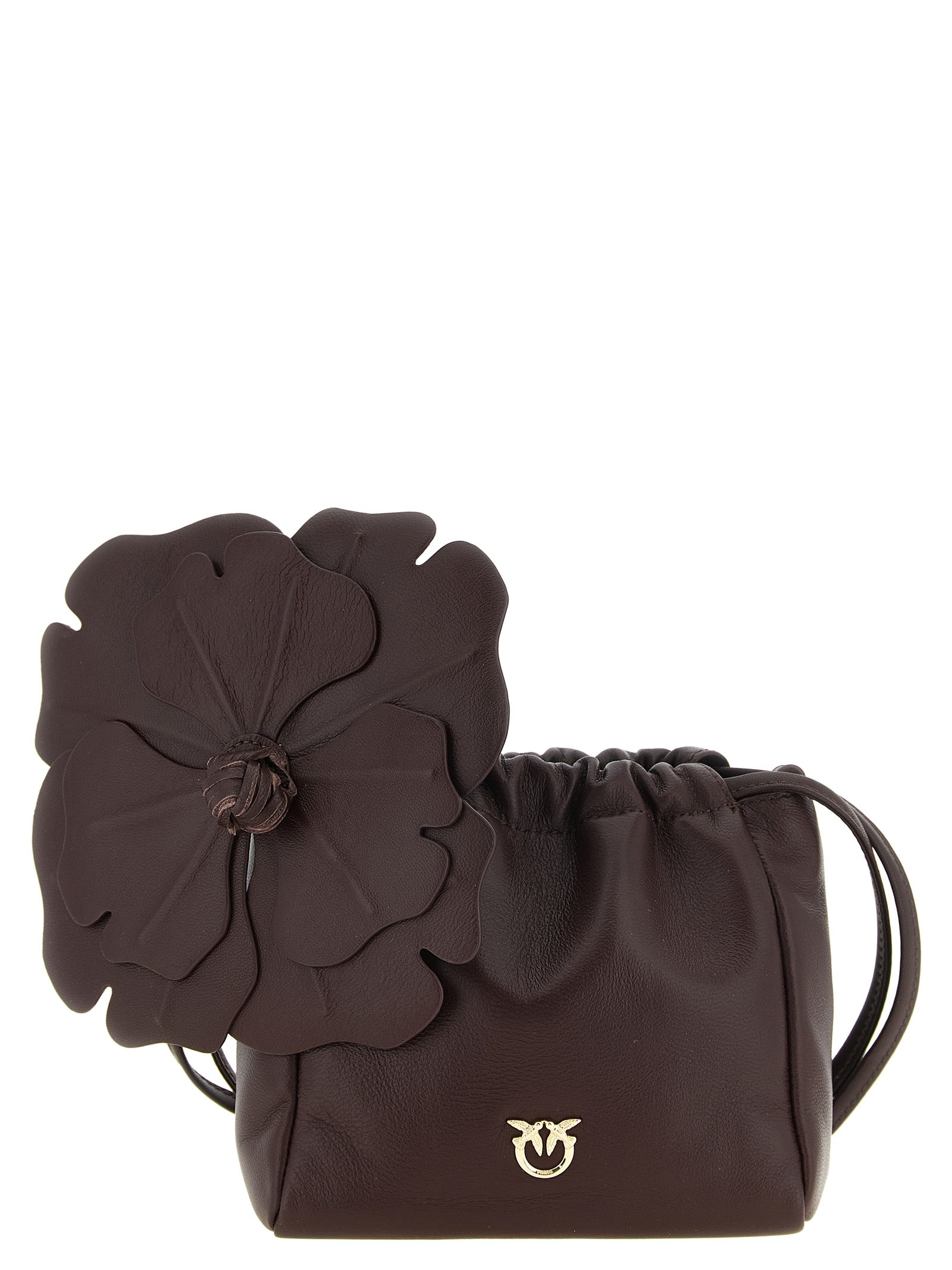 PINKO Bordeaux Sheepskin Leather Clutch Bag