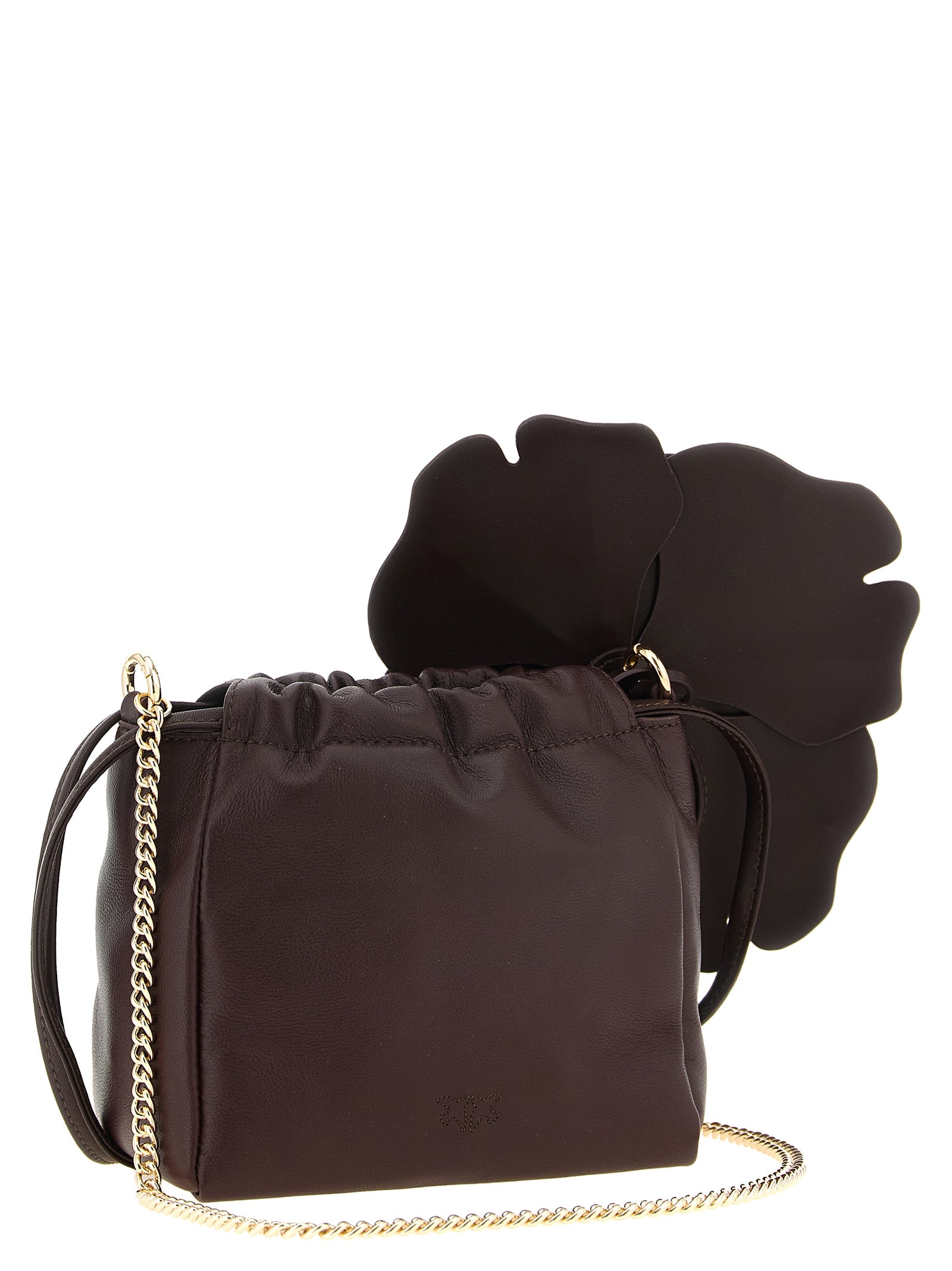 PINKO Bordeaux Sheepskin Leather Clutch Bag