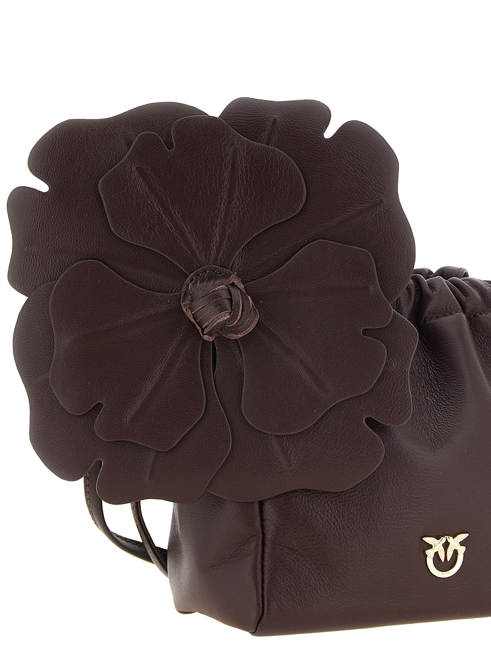 PINKO Bordeaux Sheepskin Leather Clutch Bag