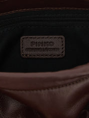 PINKO Bordeaux Sheepskin Leather Clutch Bag