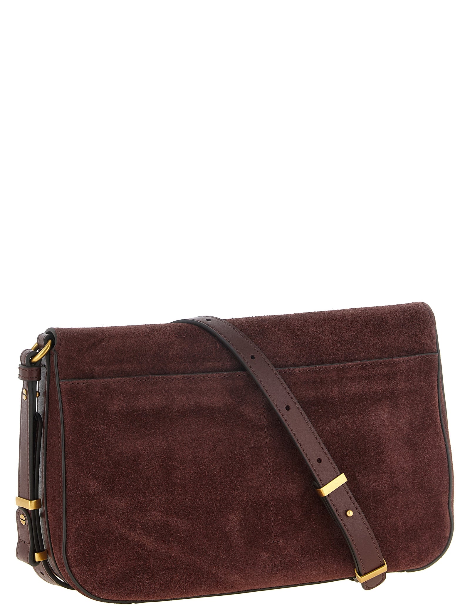 PINKO Burgundy Calfskin Crossbody Bag