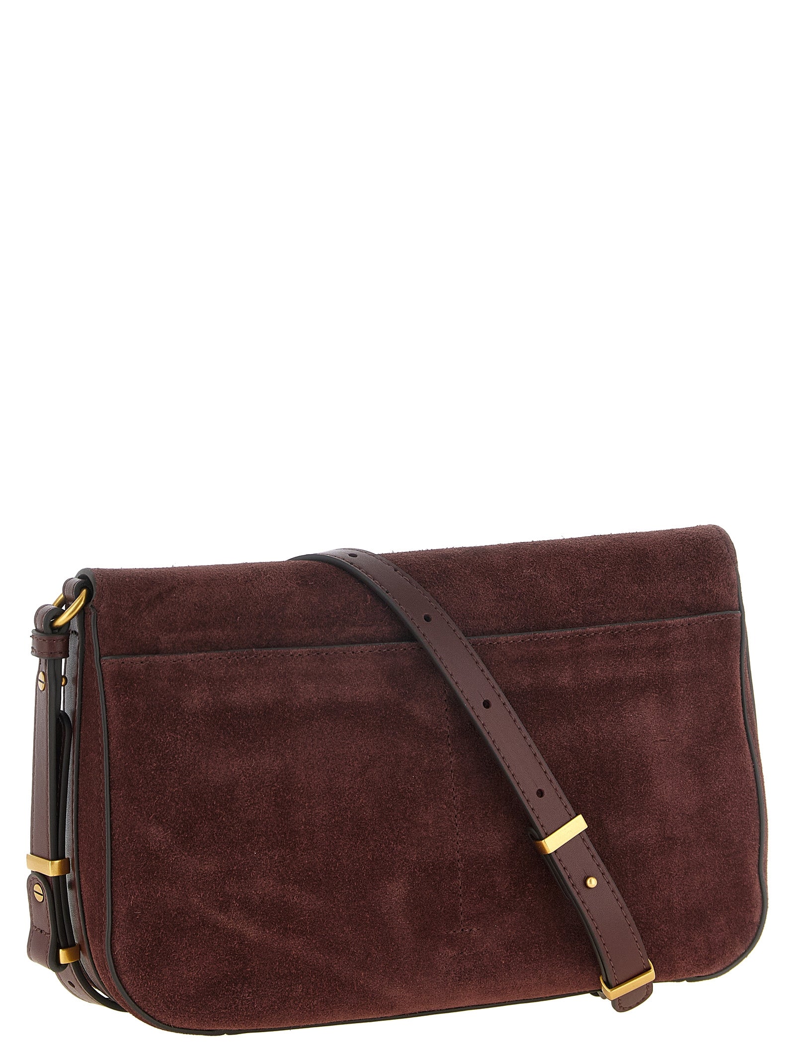 PINKO Burgundy Calfskin Crossbody Bag