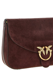 PINKO Burgundy Calfskin Crossbody Bag