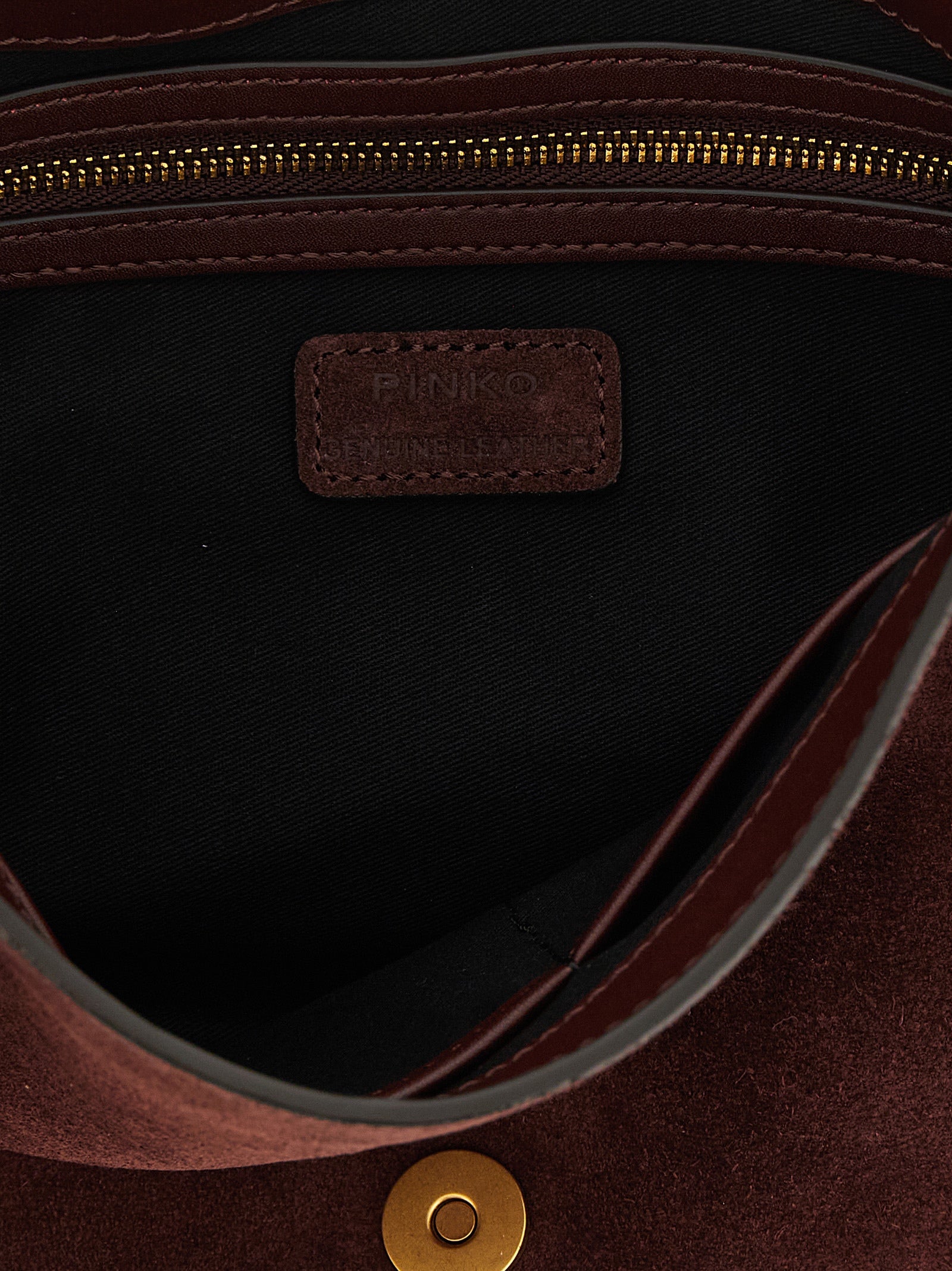 PINKO Burgundy Calfskin Crossbody Bag