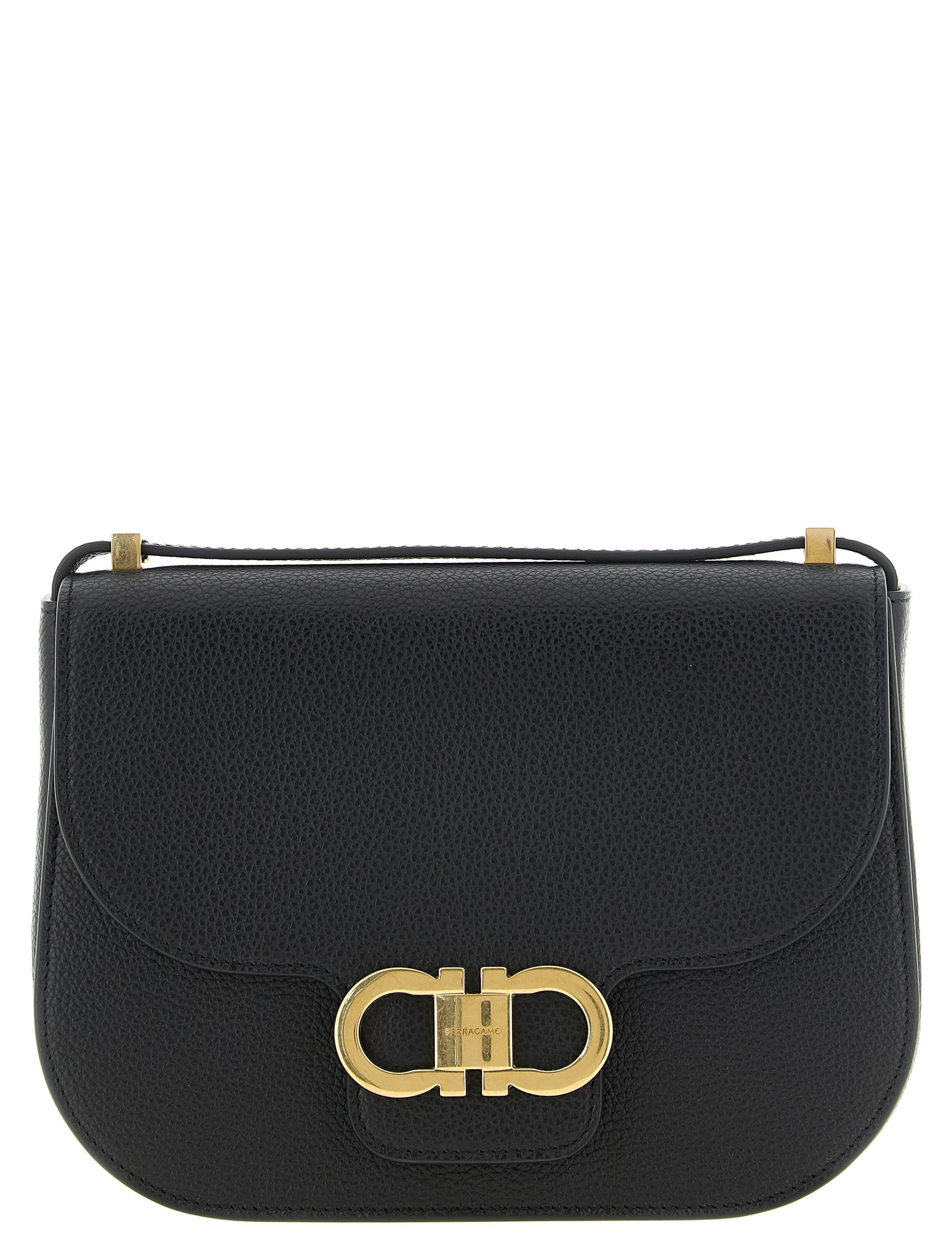Ferragamo Black Calfskin Crossbody Bag