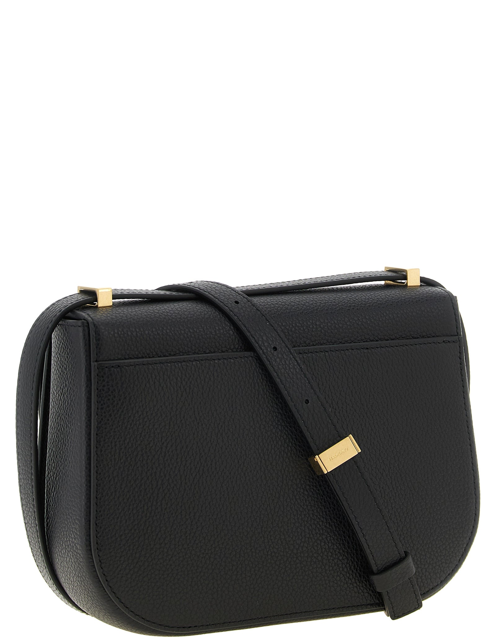 Ferragamo Black Calfskin Crossbody Bag