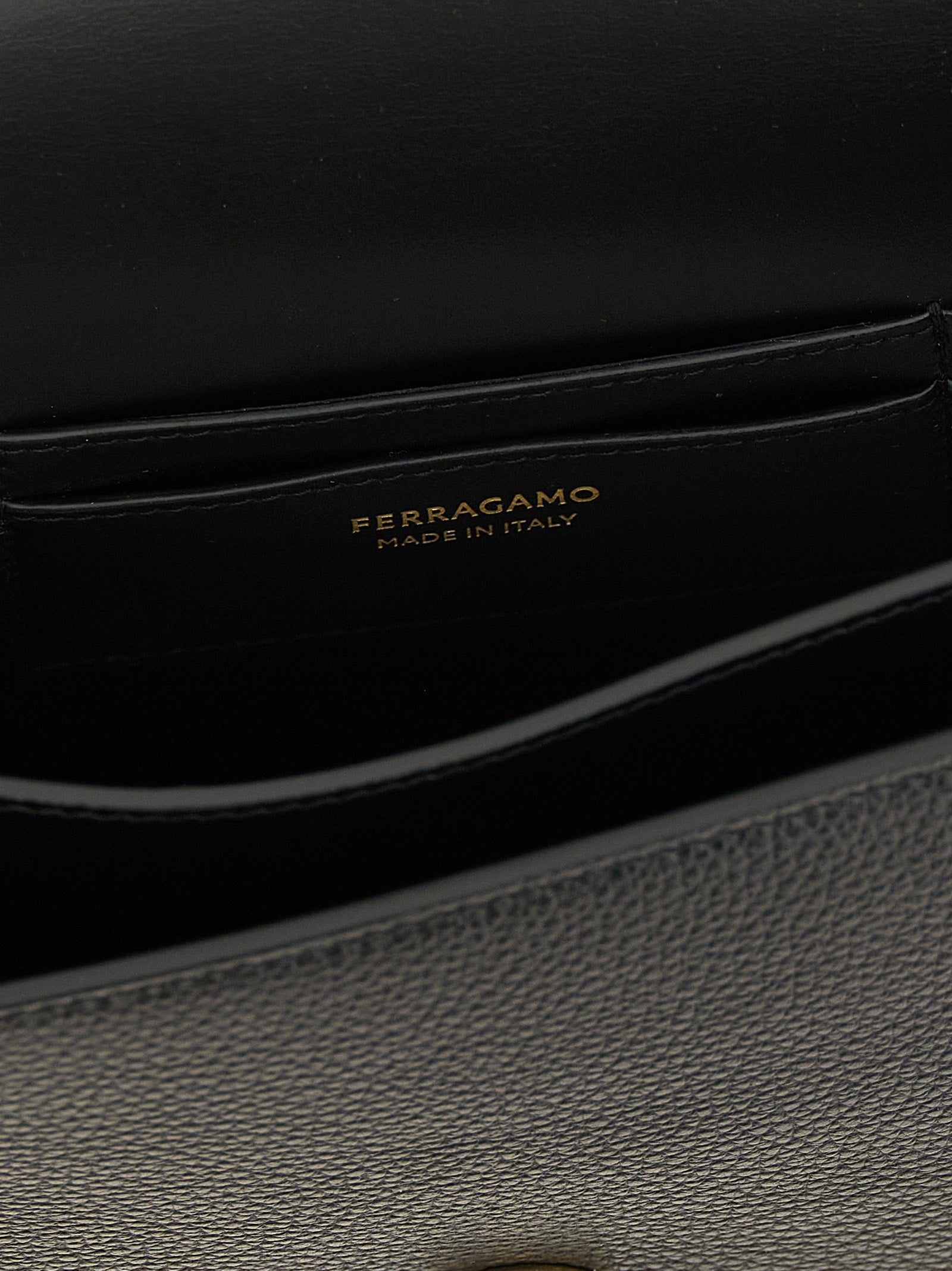 Ferragamo Black Calfskin Crossbody Bag