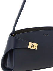 Ferragamo Blue Calfskin Shoulder Bag