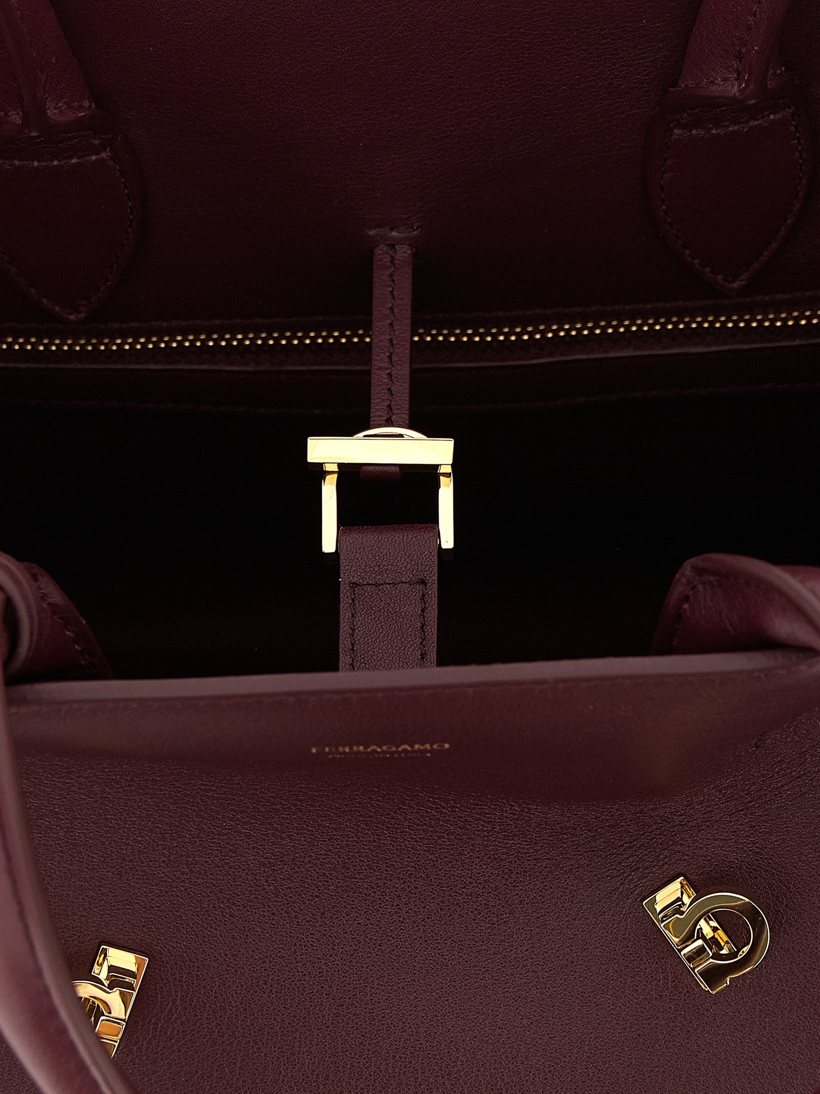 Ferragamo Bordeaux Calfskin Handbag