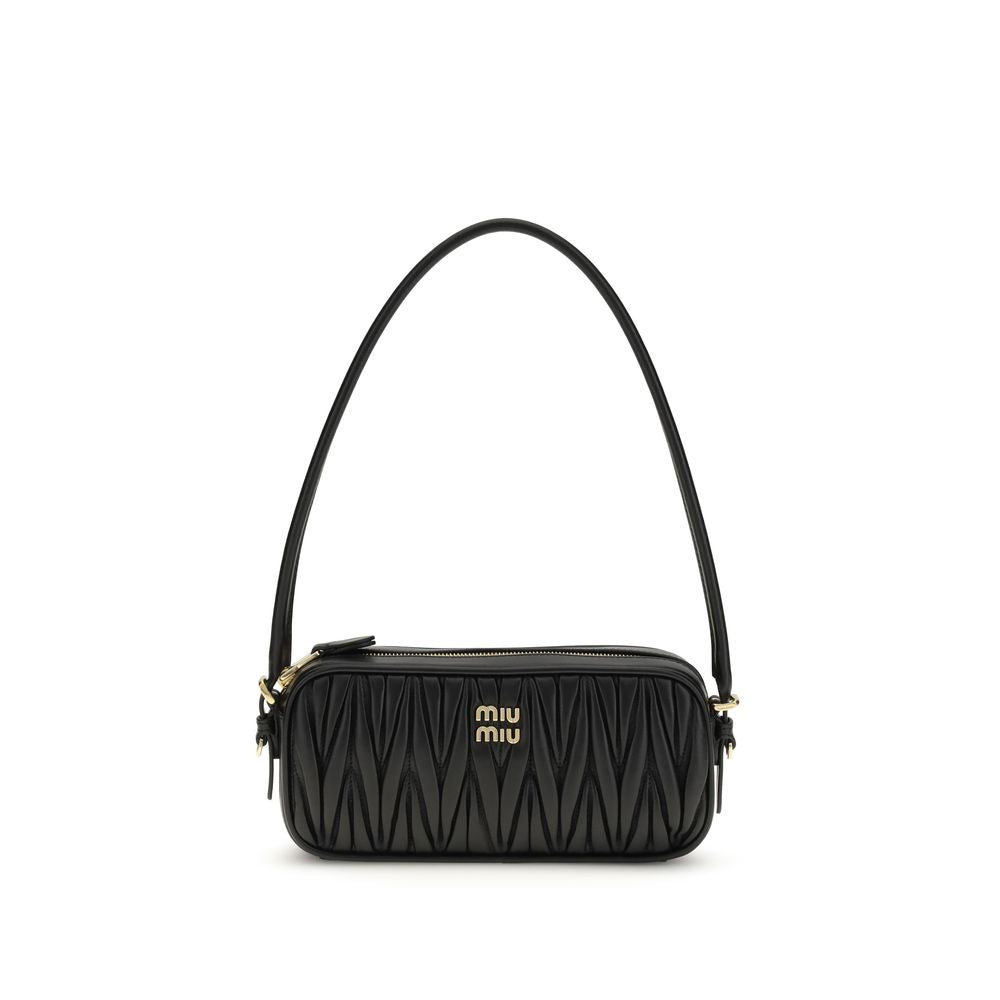Miu Miu Black Lambskin Shoulder Bags