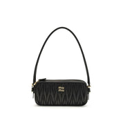Miu Miu Black Lambskin Shoulder Bags