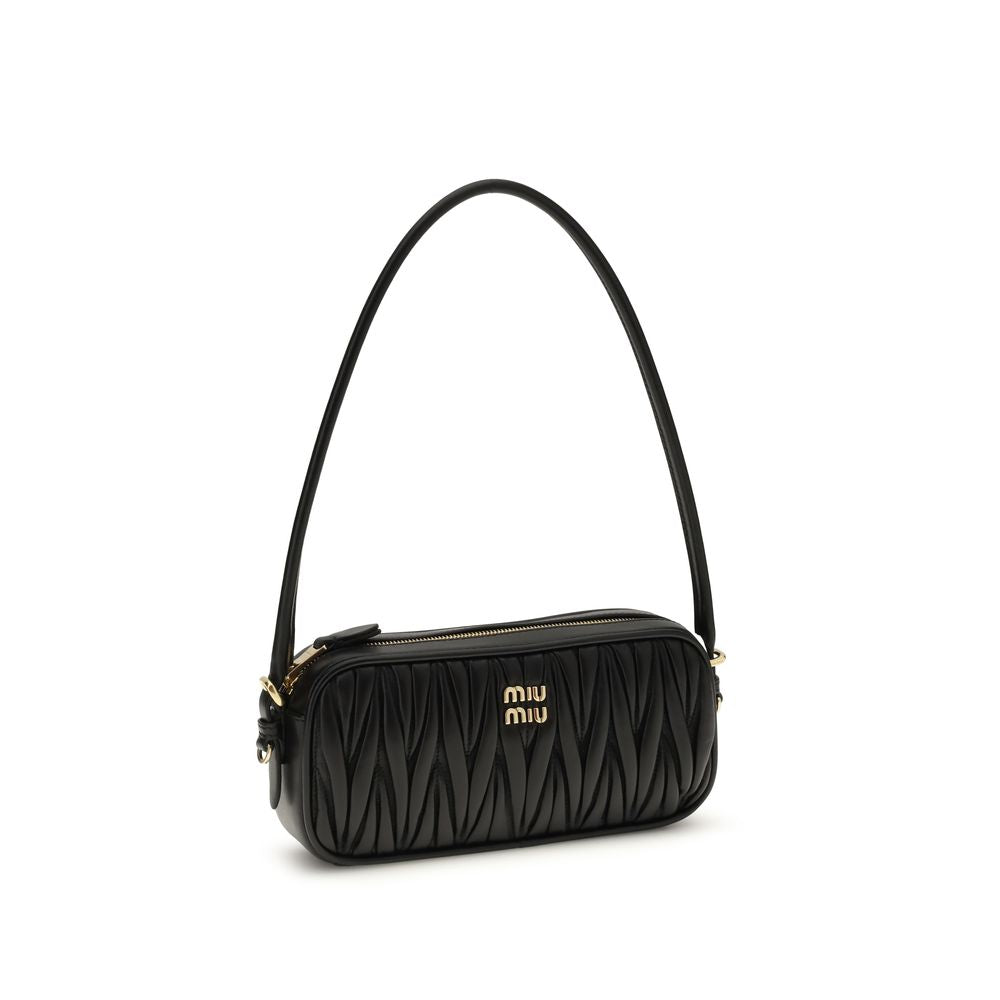 Miu Miu Black Lambskin Shoulder Bags