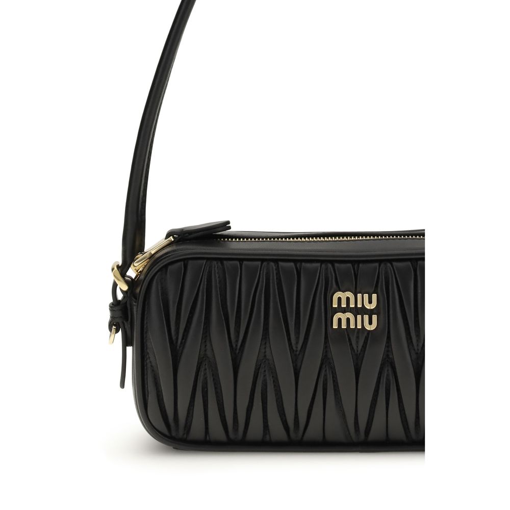 Miu Miu Black Lambskin Shoulder Bags