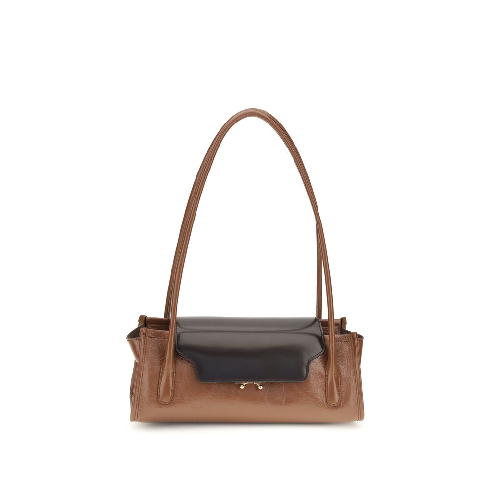 Marni Brown Calf Leather Shoulder Bag