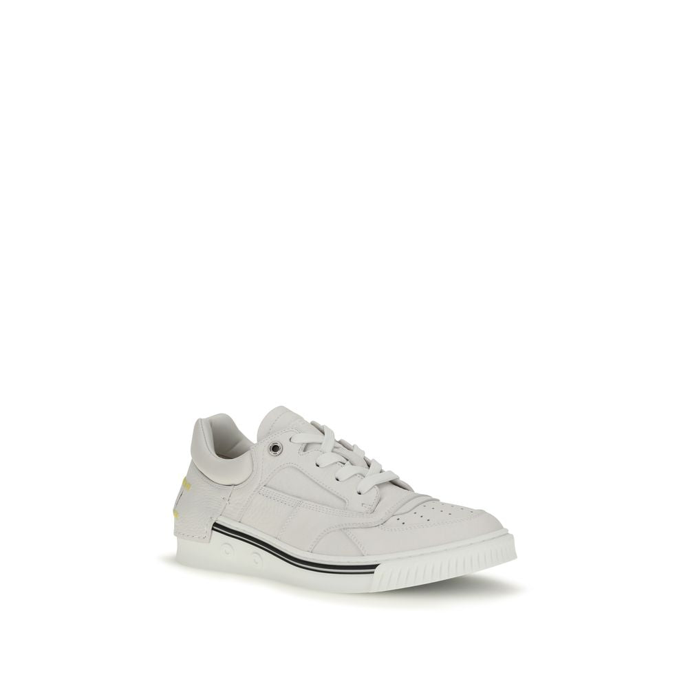 Fendi White Calf Leather Low Top Sneakers