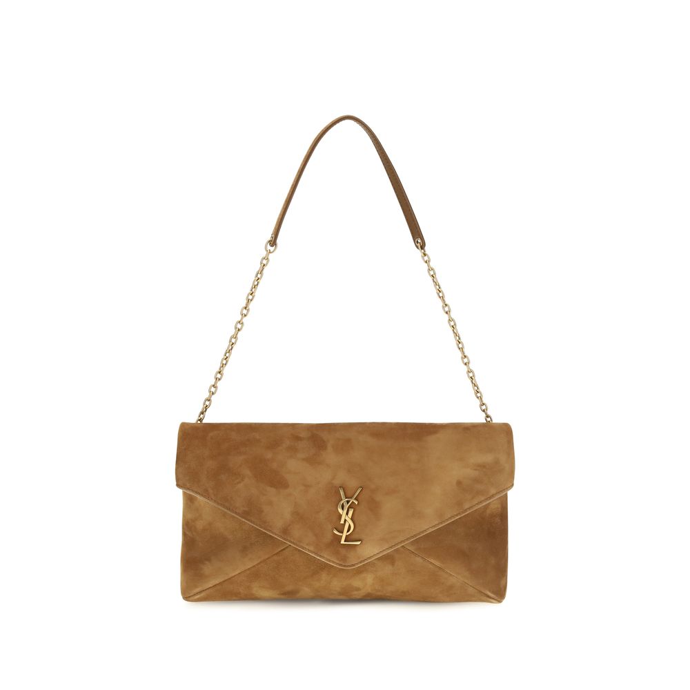 Saint Laurent Beige Suede Shoulder Bag