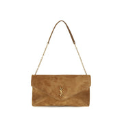 Saint Laurent Beige Suede Shoulder Bag