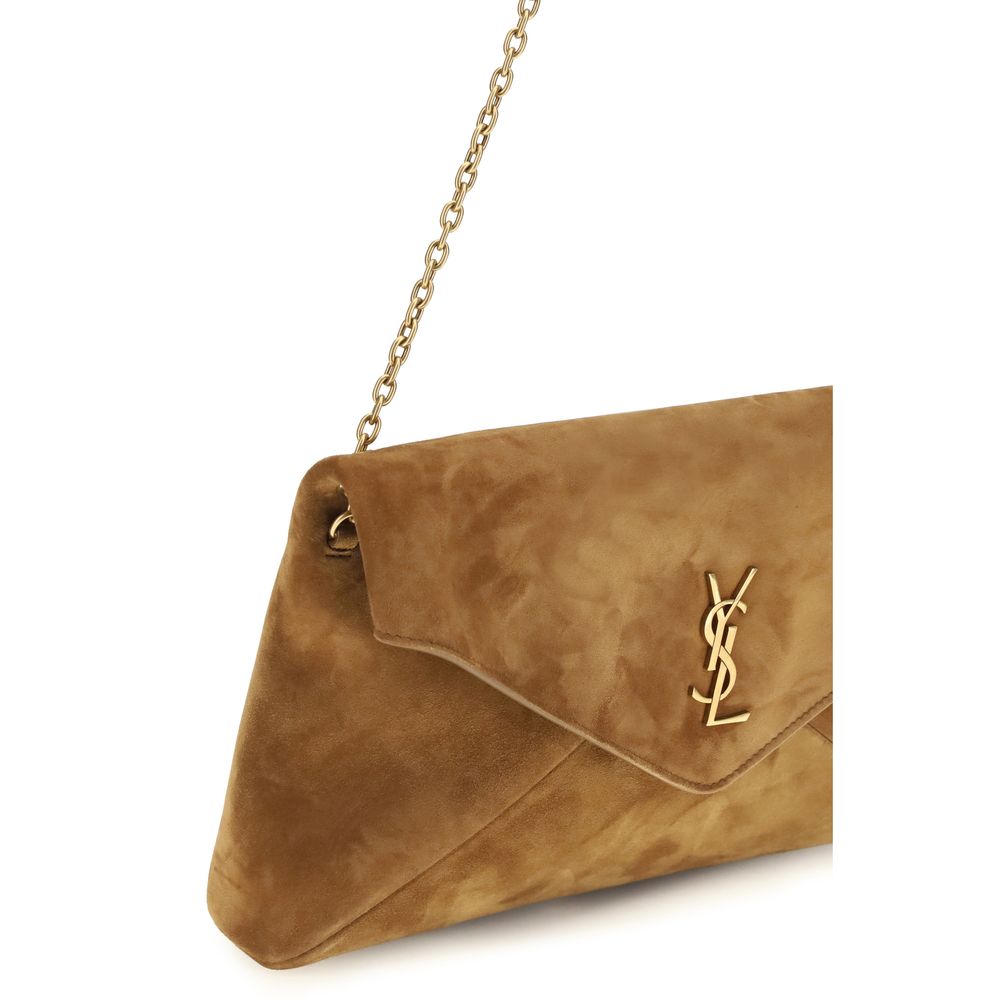 Saint Laurent Beige Suede Shoulder Bag