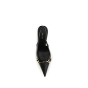 Gucci Black Calf Leather Slingback Pumps