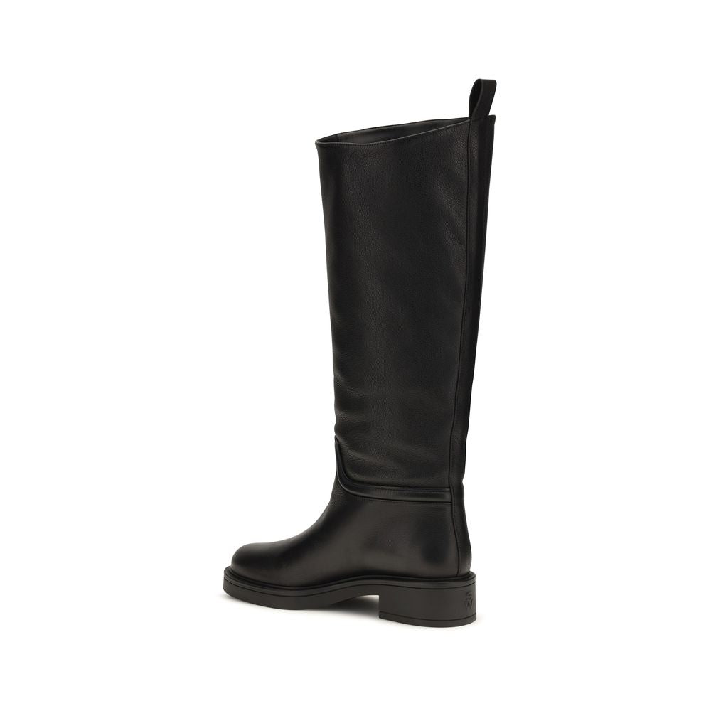 Stuart Weitzman Black Calf Leather Knee-High Boots