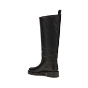 Stuart Weitzman Black Calf Leather Knee-High Boots