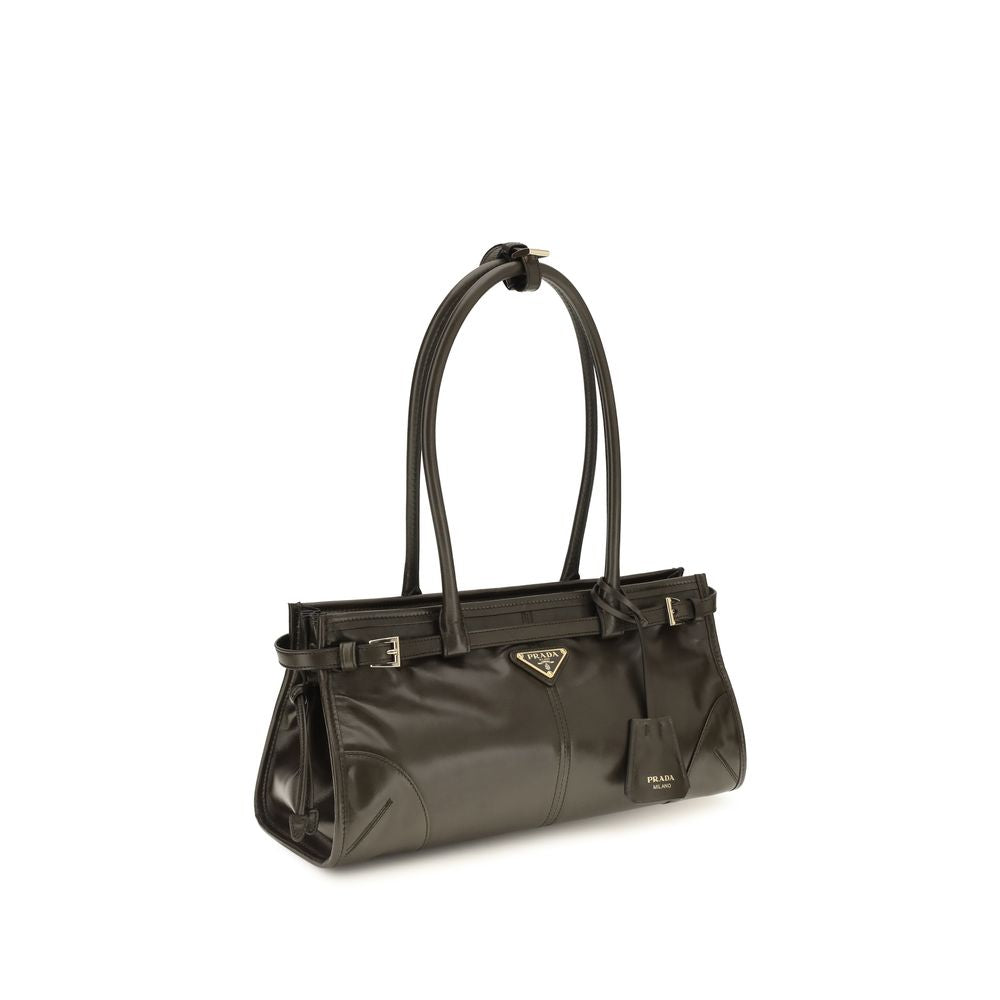 Prada Black Calf Leather Shoulder Bag