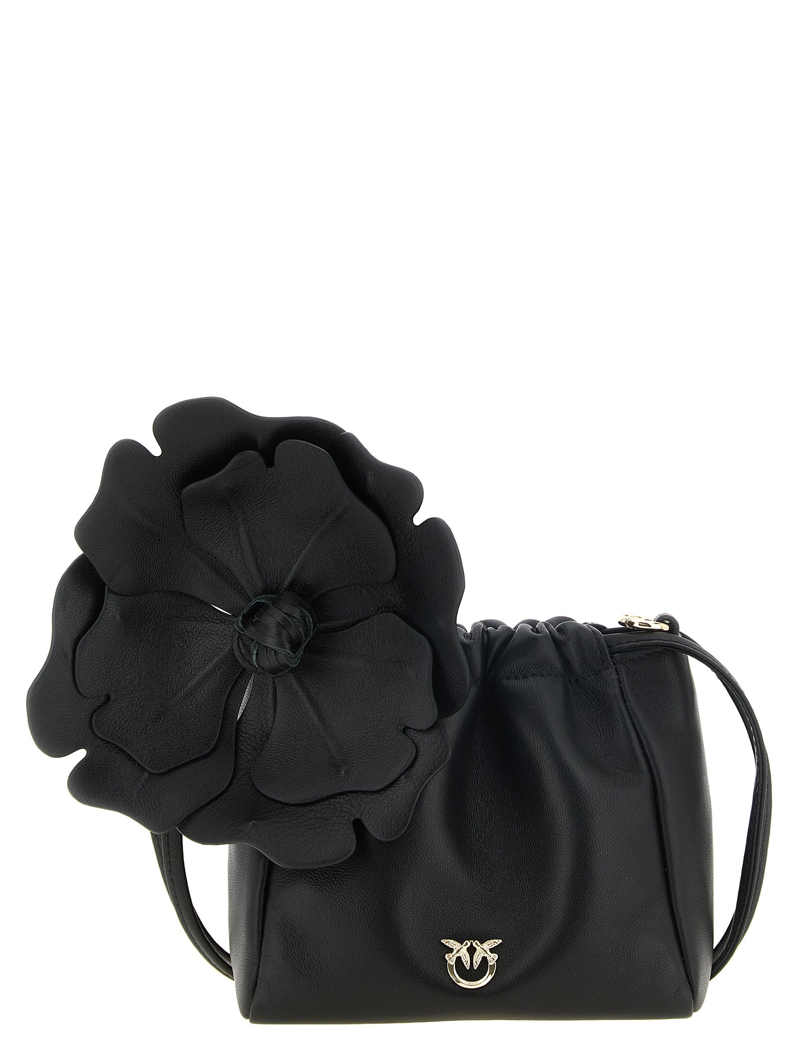 PINKO Black Lambskin Clutch Bag