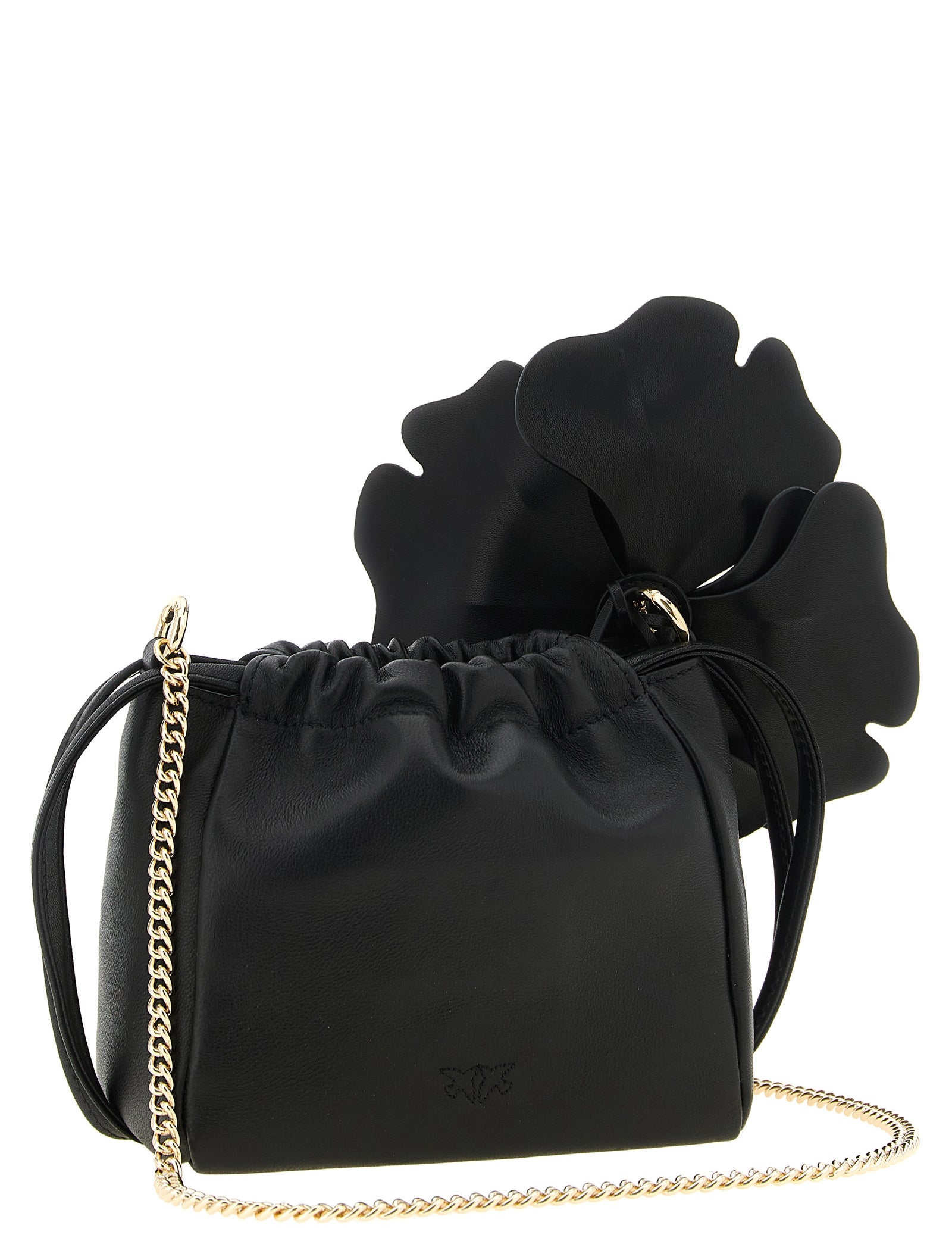 PINKO Black Lambskin Clutch Bag