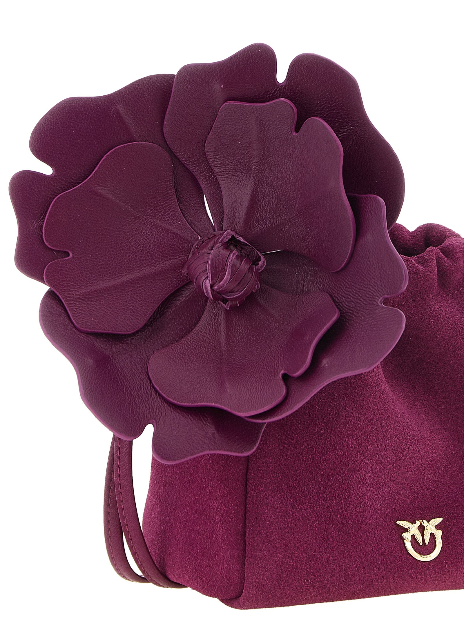 PINKO Plum Purple Lambskin Clutch Bag