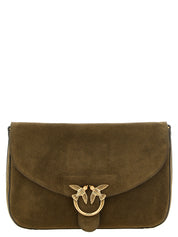 PINKO Olive Green Calfskin Shoulder Bag