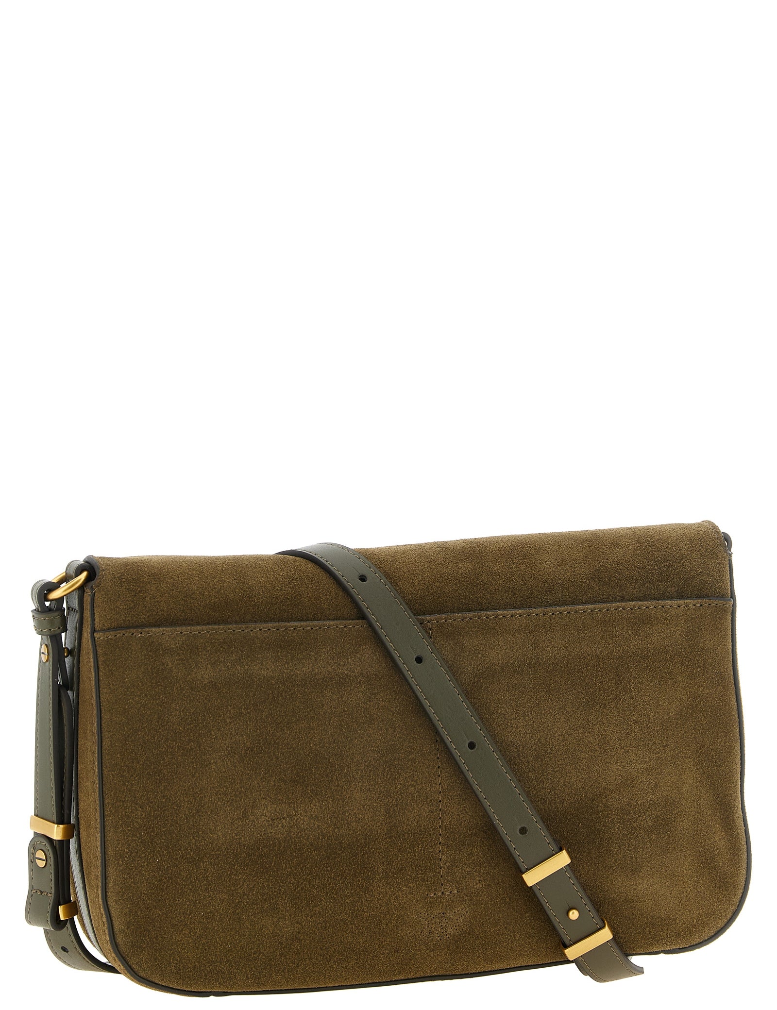 PINKO Olive Green Calfskin Shoulder Bag