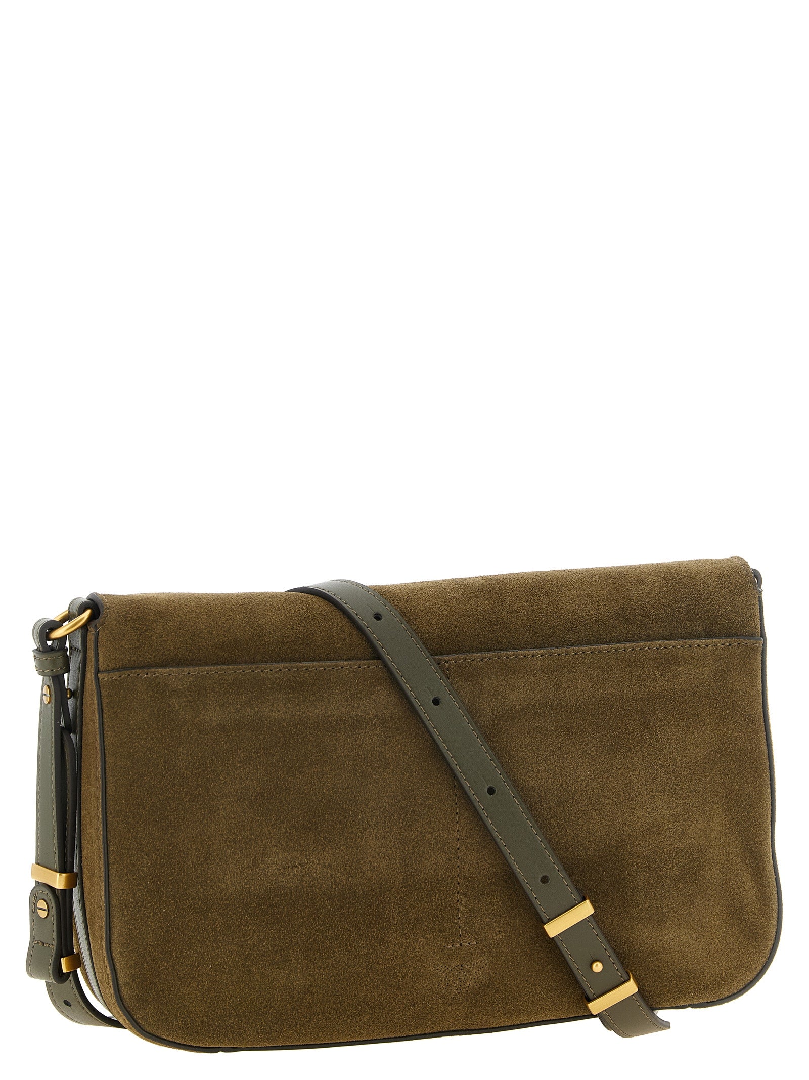 PINKO Olive Green Calfskin Shoulder Bag
