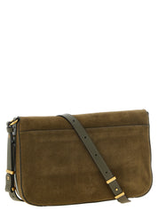 PINKO Olive Green Calfskin Shoulder Bag