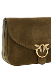 PINKO Olive Green Calfskin Shoulder Bag
