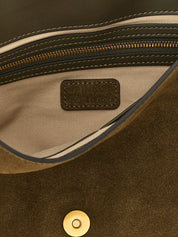 PINKO Olive Green Calfskin Shoulder Bag