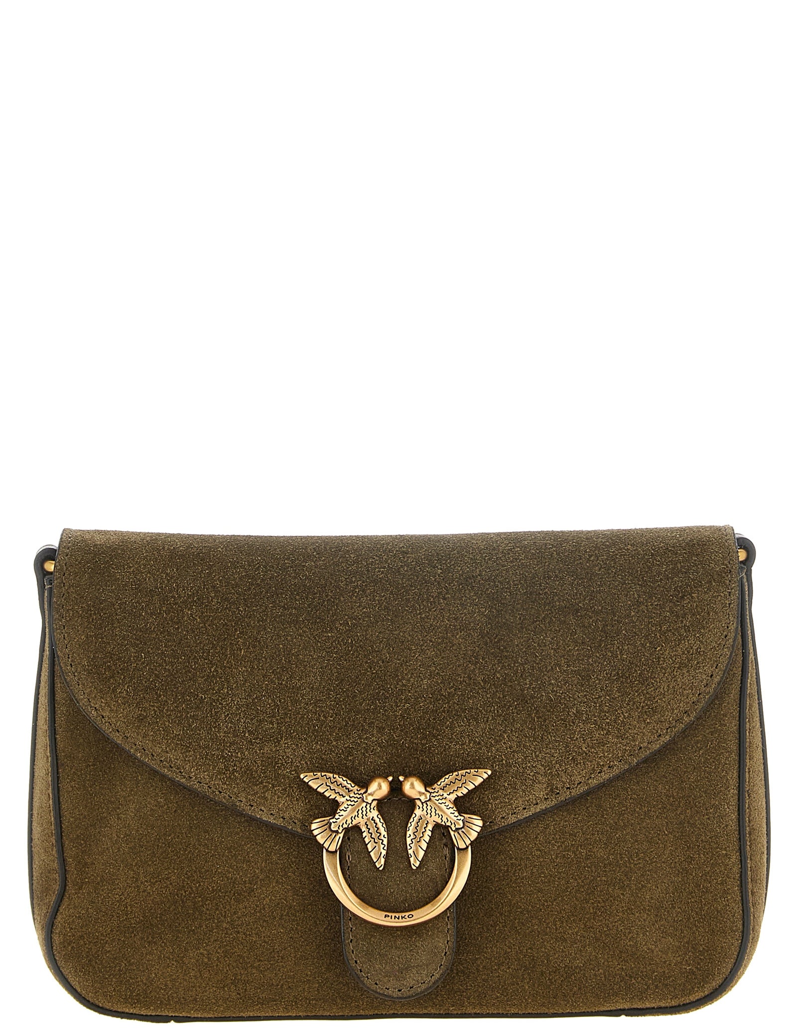 PINKO Green Calfskin Crossbody Bag