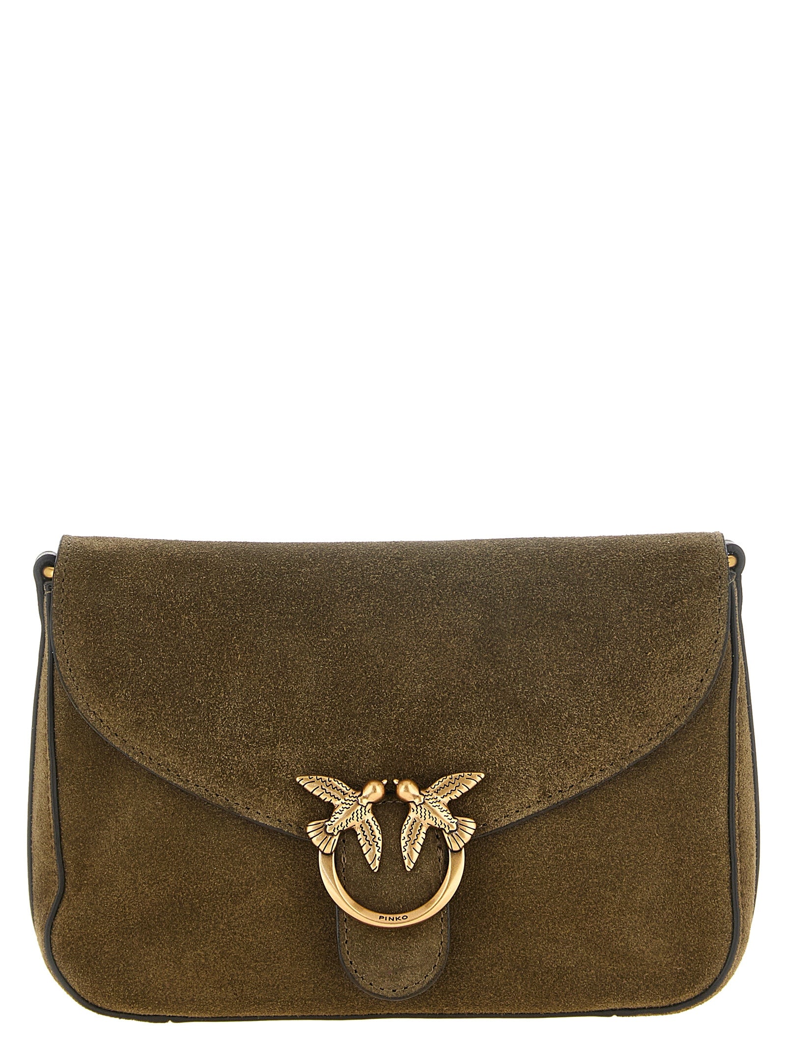 PINKO Green Calfskin Crossbody Bag