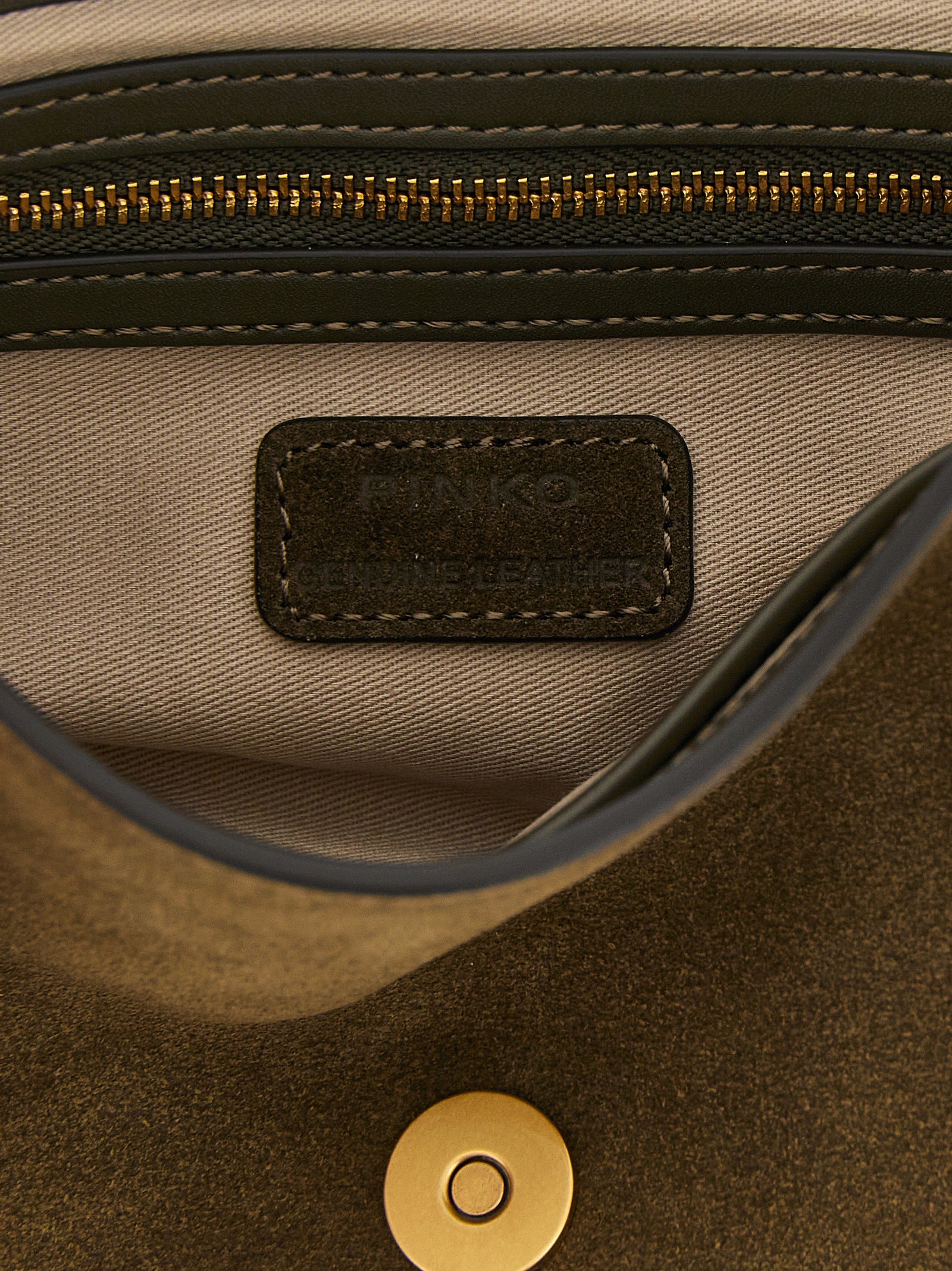 PINKO Green Calfskin Crossbody Bag
