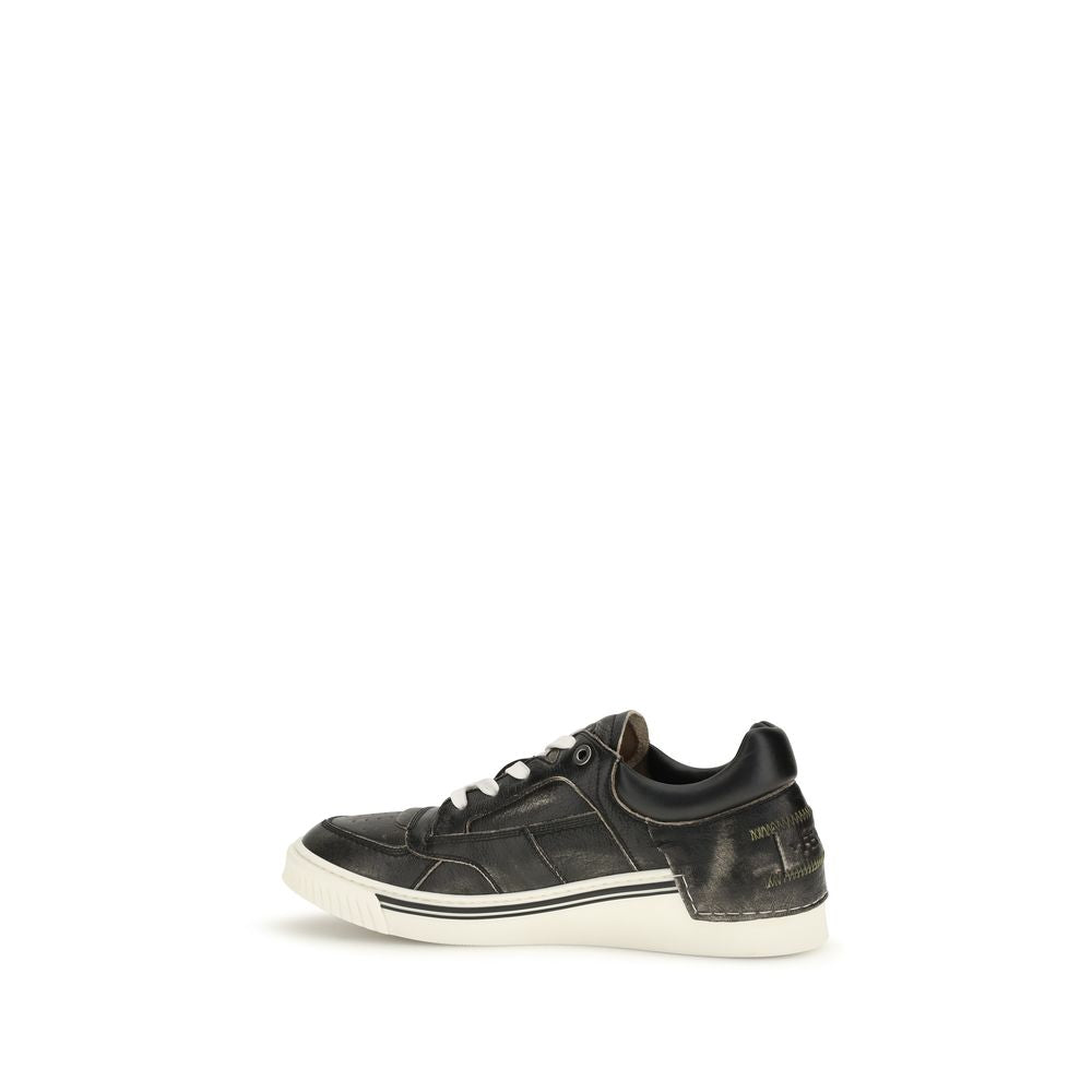 Fendi Black Calf Leather Low Top Sneakers