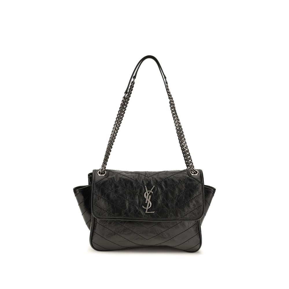 Saint Laurent Black Calf Leather Shoulder Bags