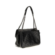 Saint Laurent Black Calf Leather Shoulder Bags