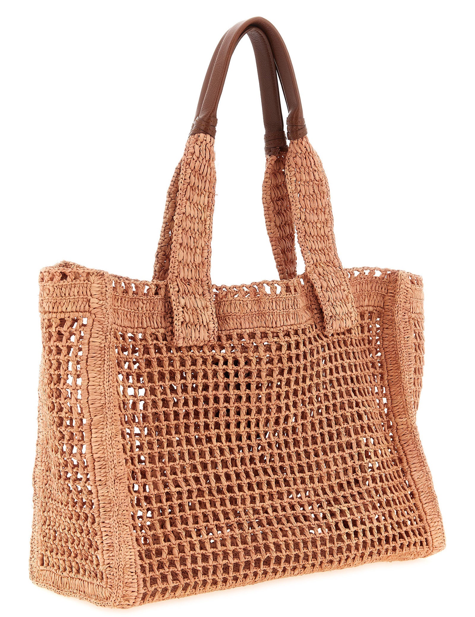Chloé Pink Raffia Handbags