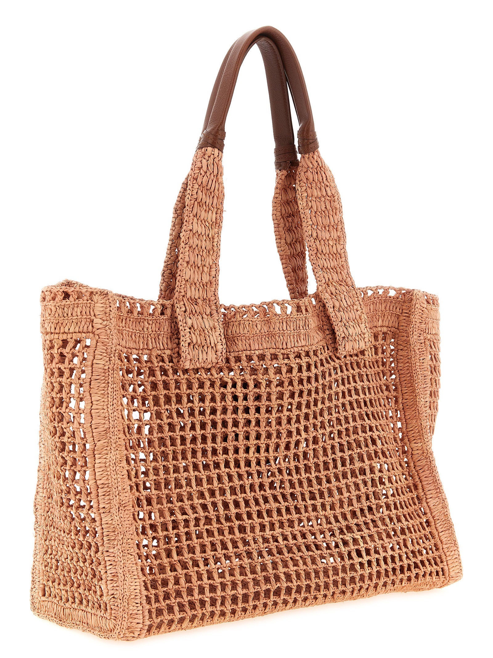 Chloé Pink Raffia Handbags