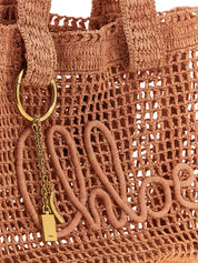 Chloé Pink Raffia Handbags