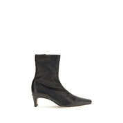 Staud Black Calf Leather Ankle Boots