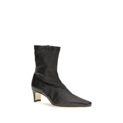 Staud Black Calf Leather Ankle Boots