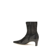 Staud Black Calf Leather Ankle Boots