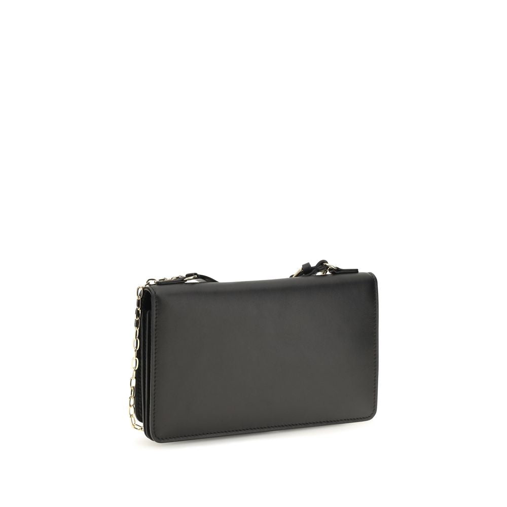 Fendi Black Calf Leather Chain Wallet
